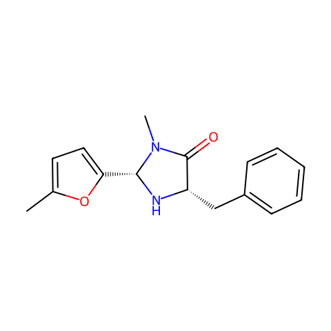 （2S，5S）-（-）-5-苄基-3-甲基-2-（5-甲基-2-呋喃基）-4-咪唑啉酮结构图