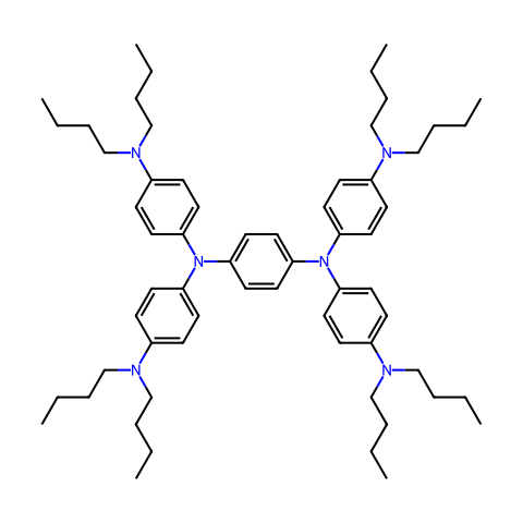 N,N,N',N'-四[4-(二丁基氨基)苯基]-1,4-苯二胺结构图