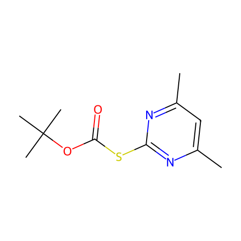 2-(叔丁氧羰基硫代)-4,6-二甲基嘧啶结构图