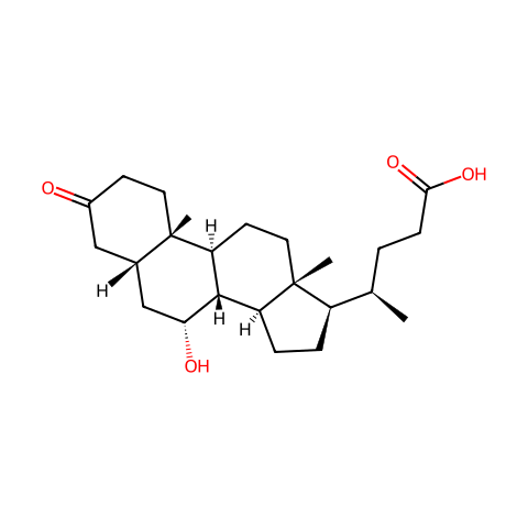 3-Oxo-7α-hydroxy-5β-cholanoic Acid结构图