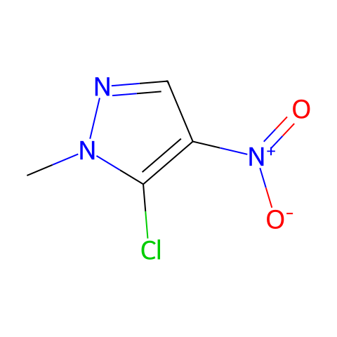 5-Chloro-1-methyl-4-nitro-1H-pyrazole结构图