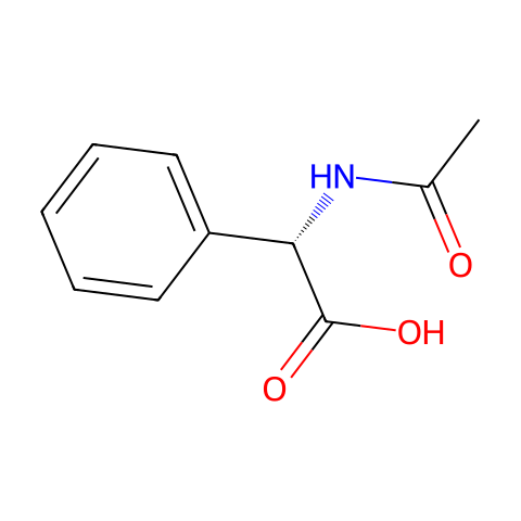 (S)-2-乙酰胺基-2-苯基乙酸结构图