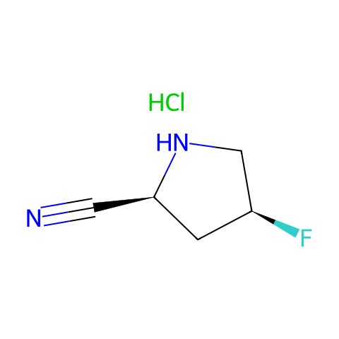 (2S,4S)-4-氟吡咯烷-2-甲腈盐酸盐结构图