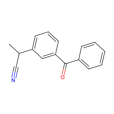 2-(3-苯甲酰基苯基)-丙腈结构图