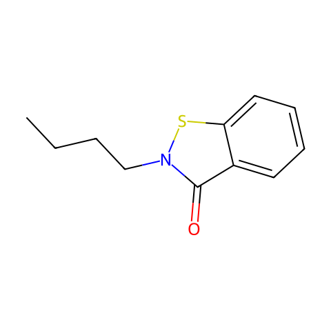 2-丁基-1,2-苯并异噻唑啉-3-酮结构图