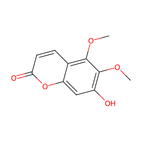 7-羟基-5,6-二甲氧基-2H-1-苯并吡喃-2-酮结构图