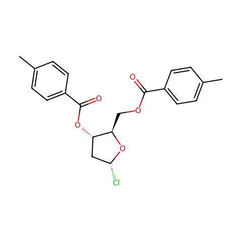 3,5-二-O-(对甲苯酰)-2-脱氧-Α-D-呋喃核糖氯结构图