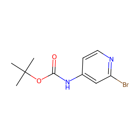 2-溴吡啶-4-氨基甲酸叔丁酯结构图