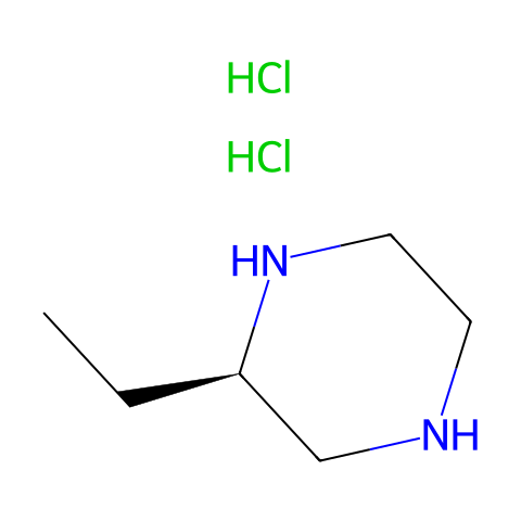 Piperazine, 2-ethyl-, hydrochloride (1:2), (2R)-结构图