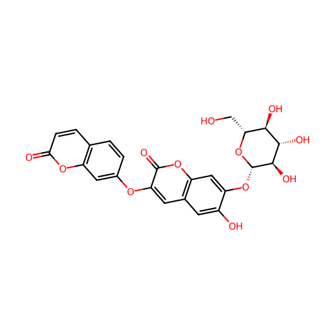 7-O-β-D-葡萄糖基去甲西瑞香素/去甲西瑞香素葡萄糖苷结构图