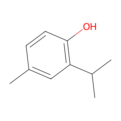 4-甲基-2-(1-甲乙基)苯酚结构图