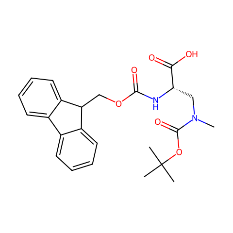 (2S)-3-{[(tert-butoxy)carbonyl](methyl)amino}-2-({[(9H-fluoren-9-yl)methoxy]carbonyl}amino)propanoic acid结构图