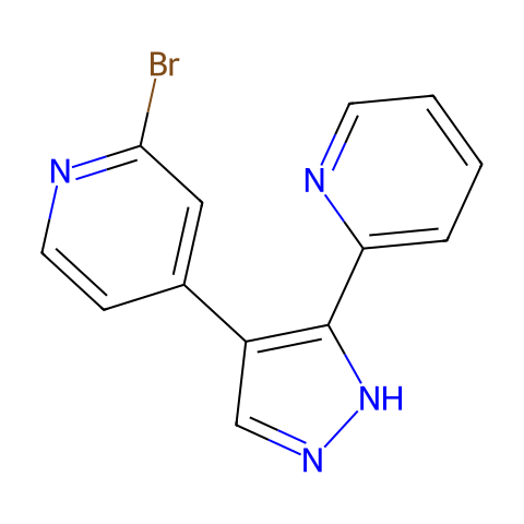 2-Bromo-4-(3-(pyridin-2-yl)-1H-pyrazol-4-yl)pyridine结构图