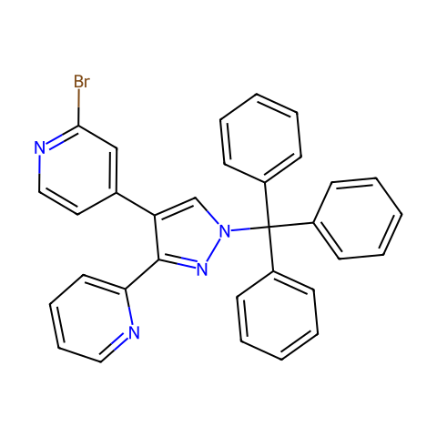 2-Bromo-4-(3-(pyridin-2-yl)-1-trityl-1H-pyrazol-4-yl)pyridine结构图