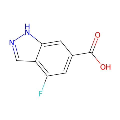 4-FLUORO-6-(1H)INDAZOLE CARBOXYLIC ACID结构图