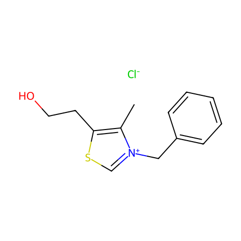 3-苄基-5-(2-羟乙基)-4-甲基氯化噻唑鎓结构图