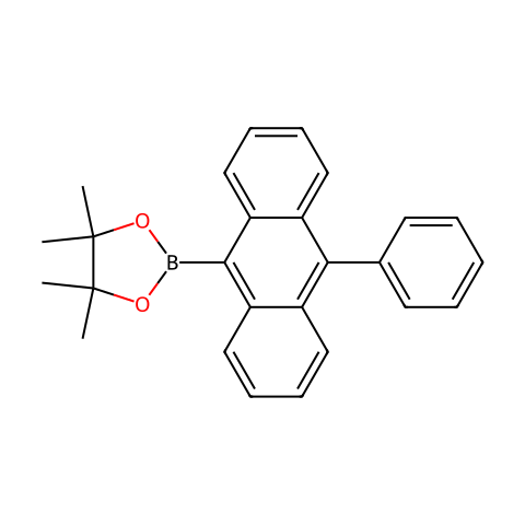 4,4,5,5-四甲基-2-(10-苯基蒽-9-基)-1,3,2-二氧杂环戊硼烷结构图