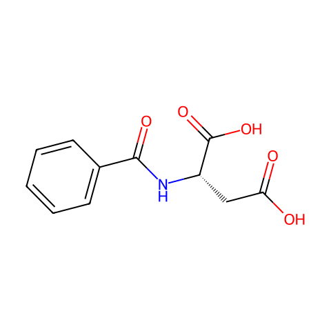 N-苯甲酰基-L-天冬氨酸结构图