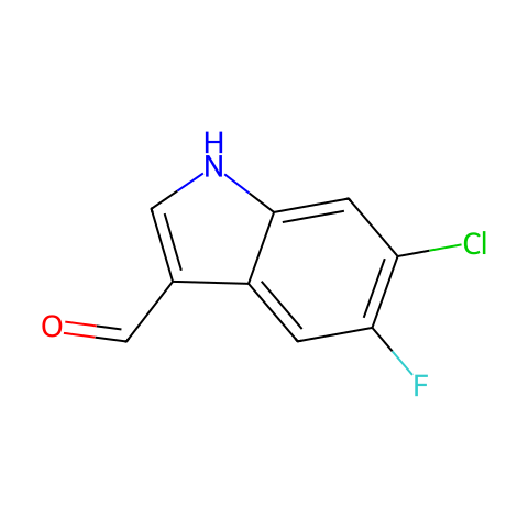 6-chloro-5-fluoro-1H-indole-3-carbaldehyde结构图