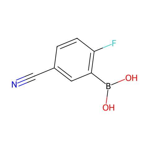 5-腈基-2-氟苯硼酸结构图