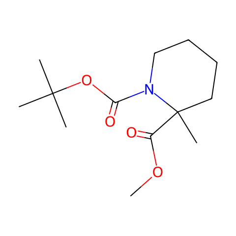 1-tert-butyl 2-methyl 2-methylpiperidine-1,2-dicarboxylate结构图