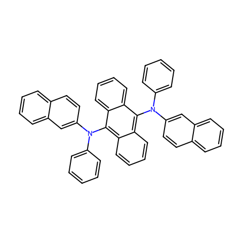 9,10-双[N-(2-萘基)苯胺基]蒽结构图