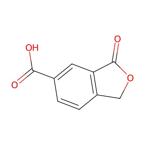 苯酞-6-羧酸 分子结构图