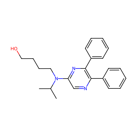 1-Butanol, 4-[(5,6-diphenylpyrazinyl)(1-methylethyl)amino]-结构图