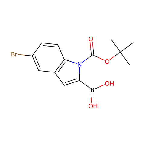 N-Boc-5-溴吲哚-2-硼酸结构图