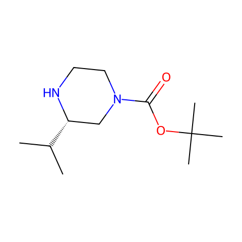 (S)-1-Boc-3-异丙基哌嗪结构图