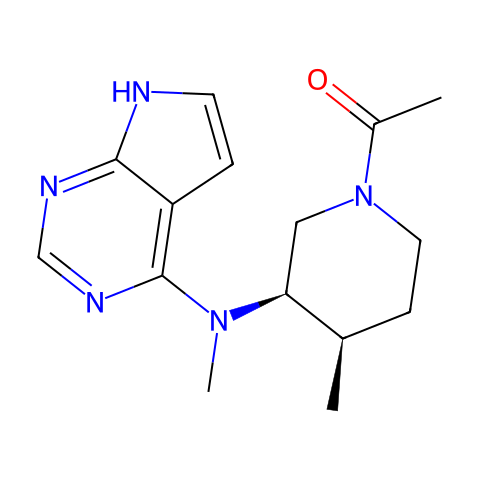 3-Piperidinamine, 1-acetyl-N,4-dimethyl-N-1H-pyrrolo[2,3-d]pyrimidin-4-yl-, (3R,4R)- (9CI)结构图