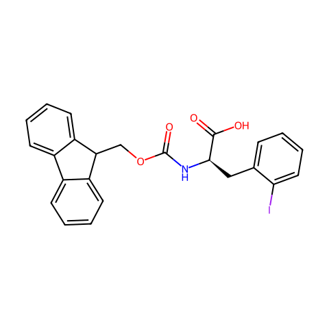 Fmoc-2-碘-D-苯丙氨酸结构图
