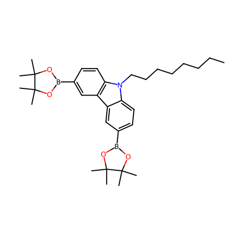 9-正辛基-3,6-双(4,4,5,5-四甲基-1,3,2-二氧杂环戊硼烷-2-基)-9H-咔唑结构图