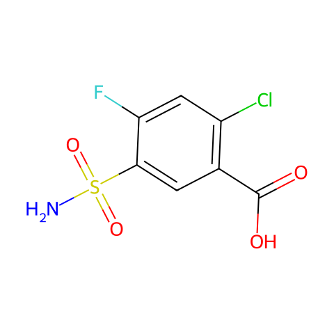 2-Chloro-4-Fluoro-5-Sulfamoylbenzoic Acid结构图
