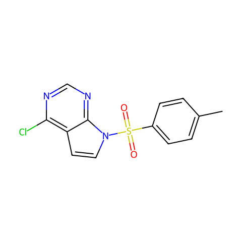 4-氯-7-对甲苯磺酰基-7H-吡咯并[2,3-d]嘧啶结构图