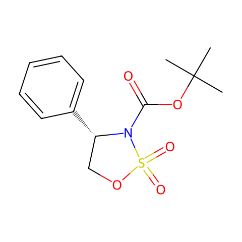 (4S)-2,2-二氧羰基-4-苯基-1,2λ⁶,3-氧杂噻唑烷-3-羧酸叔丁酯结构图