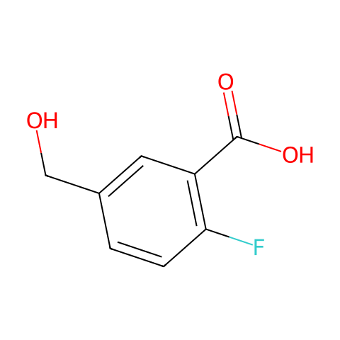 2-Fluoro-5-(hydroxymethyl)benzoic acid结构图