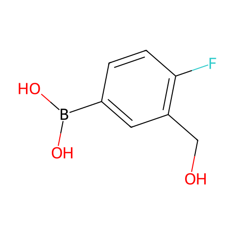 4-氟-3-(羟甲基)苯硼酸 (含不同量的酸酐)结构图