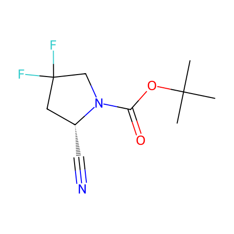 (S)-2-氰基-4,4-二氟吡咯烷-1-羧酸叔丁酯结构图