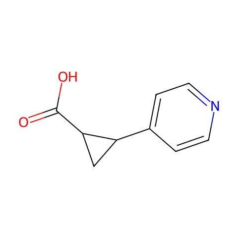2-(4-pyridinyl)Cyclopropanecarboxylic acid结构图