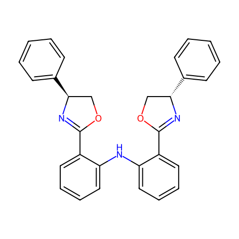 双(2-((S)-4-苯基-4,5-二氢恶唑-2-基)苯基)胺结构图