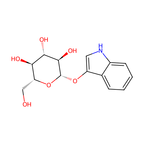 3-吲哚基-β-D-吡喃葡萄糖苷结构图