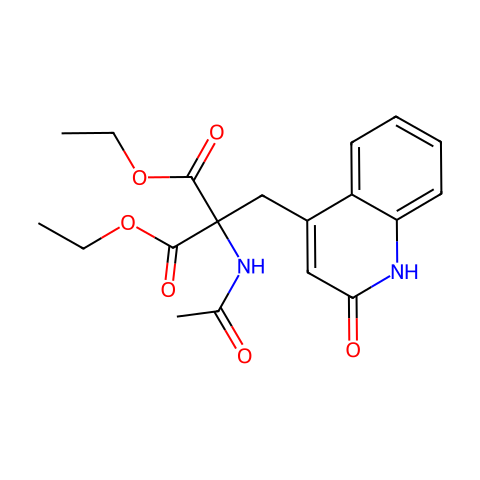 [(2-Oxo-1,2-dihydroquinolin-4-yl)methyl](acetylamino)malonic acid diethyl ester结构图
