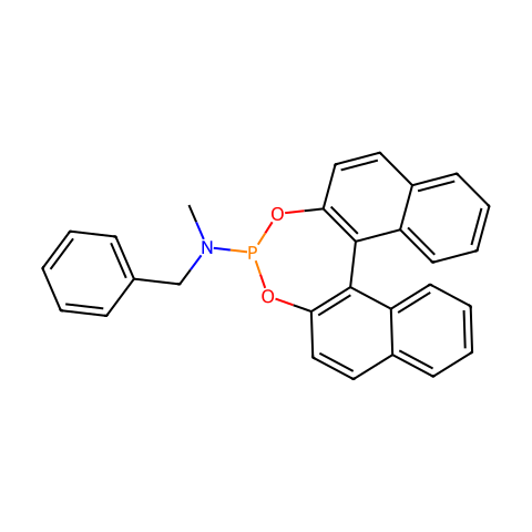 （S） -（+）-（3,5-二氧杂-4-膦-环庚[2,1-a；3,4-a']二萘-4-基）苄基（甲基）胺结构图