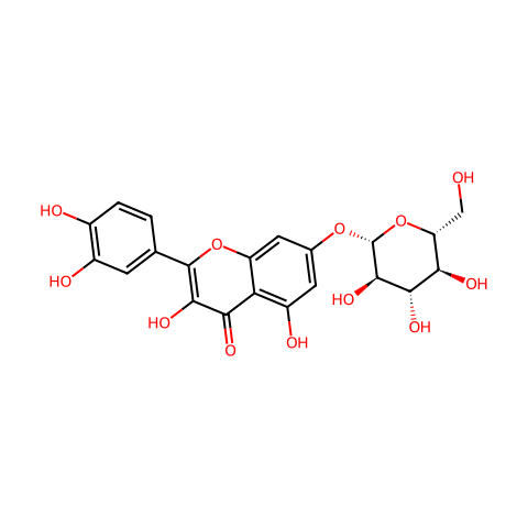 槲皮素-7-O-葡萄糖苷结构图