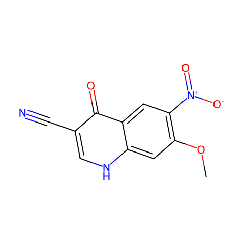 4-Hydroxy-7-methoxy-6-nitroquinoline-3-carbonitrile结构图