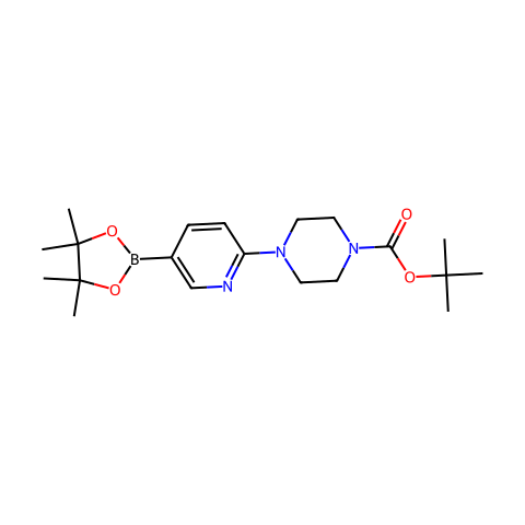 6-(4-Boc-1-哌嗪基)吡啶-3-硼酸频哪醇酯结构图