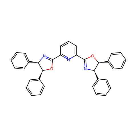 2,6-双[（4R，5S）-4,5-二氢-4,5-二苯基-2-恶唑基]吡啶结构图
