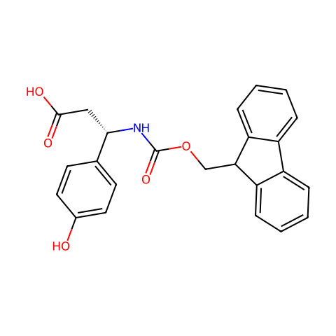 Fmoc-（S）-3-氨基-3-（4-羟苯基）丙酸结构图