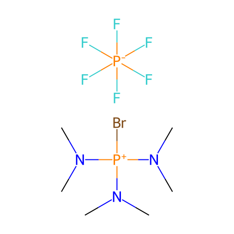 溴代三(二甲基氨基)磷鎓六氟磷酸盐结构图